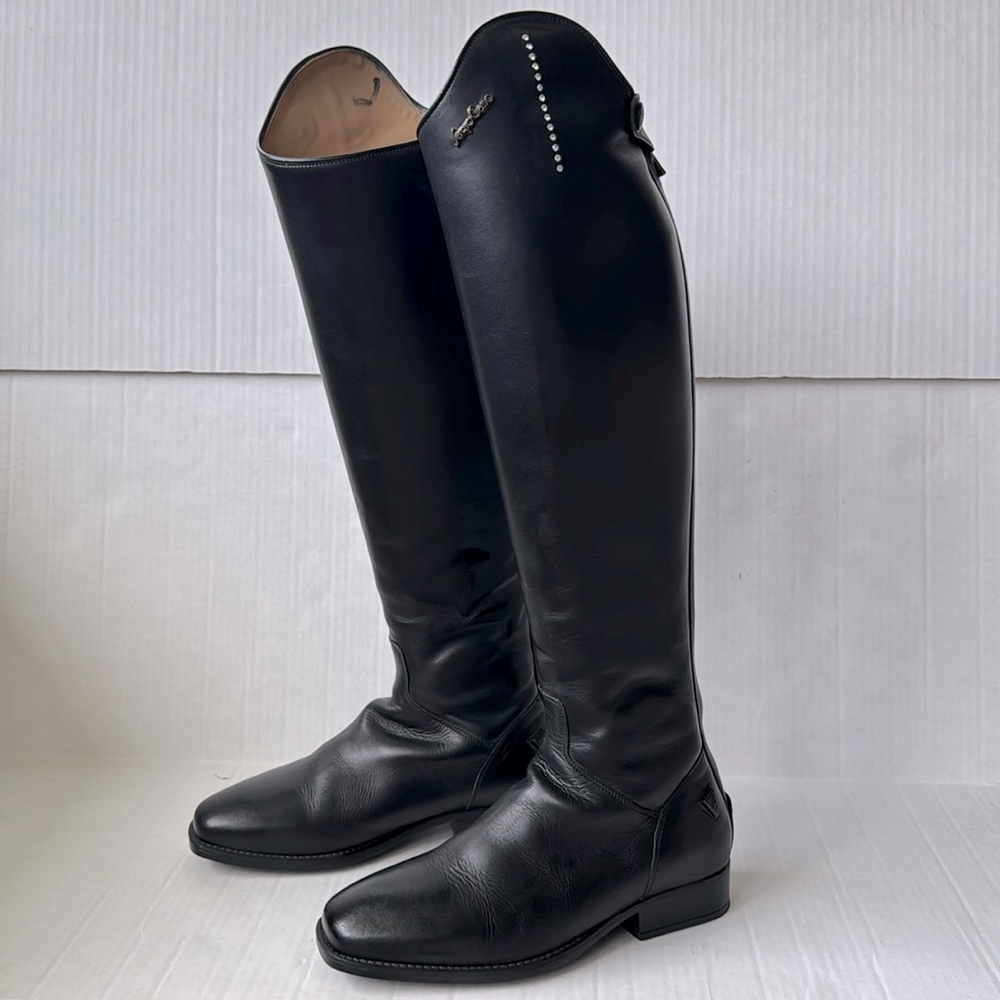 Sergio Grasso 37 L tall dress dressage riding boots with bling